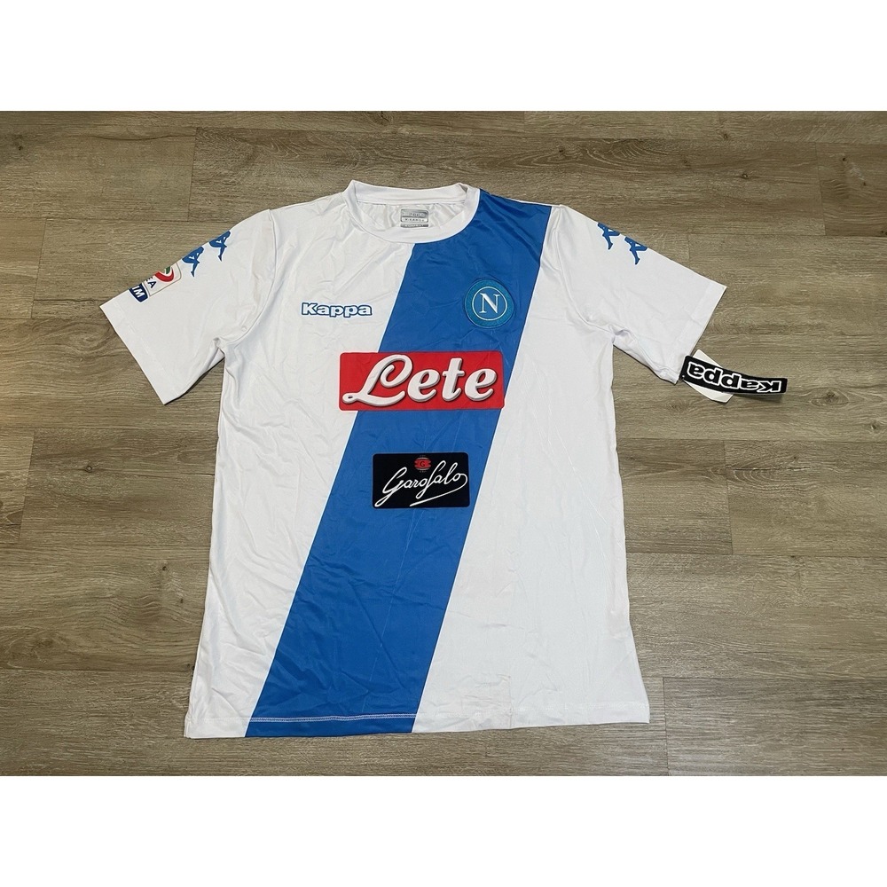 NWT NAPOLI 2016 HOME FOOTBALL Mens Sz XL SHIRT SOCCER JERSEY KAPPA FIT